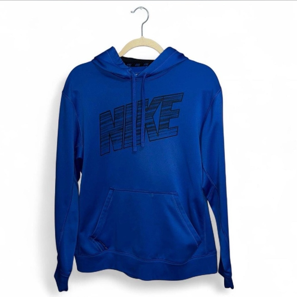 Nike Therma-Fit Men’s Blue Pullover Graphic Hooded Sweatshirt Size Medium